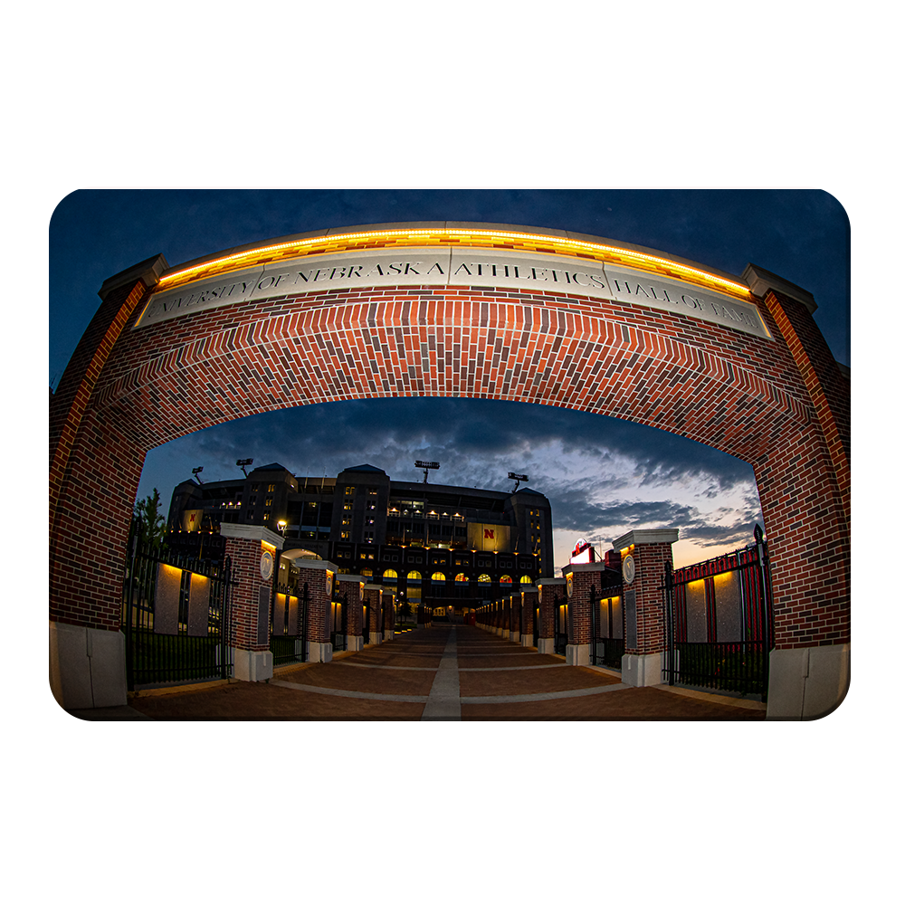 Nebraska Cornhuskers - Sunset through the Hall of Fame - College Wall Art #Canvas