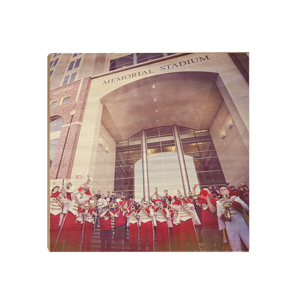 Nebraska - Cornhusker Band on the steps of Memorial - College Wall Art #Canvas