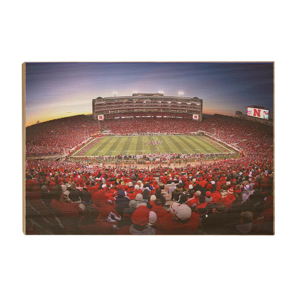 Nebraska - Birds Eye View of Memorial - College Wall Art #Canvas