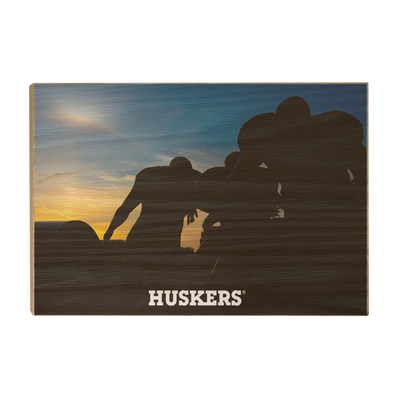 Nebraska Cornhuskers - Huskers Legacy Sunrise - College Wall Art #Wood