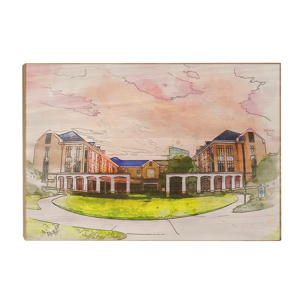 Nebraska Cornhuskers - Kaufman Education Residential Center Watercolor - College Wall Art #Canvas
