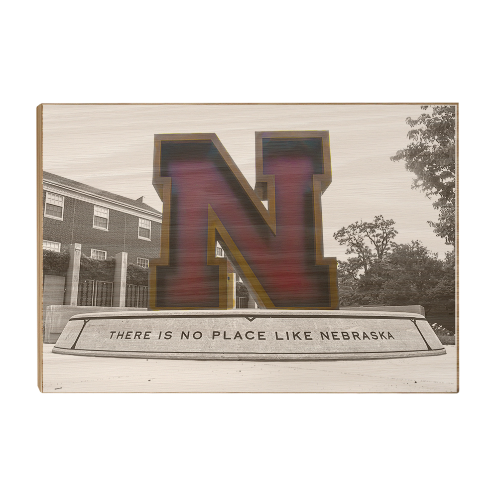 Nebraska Cornhuskers - There is no place like Nebraska Duotone - College Wall Art #Canvas