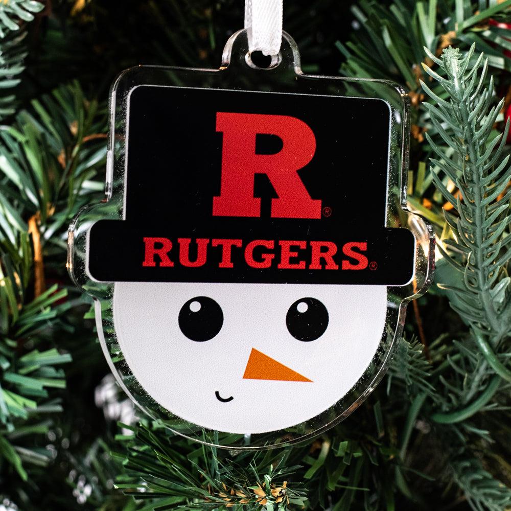 Rutgers Scarlet Knights - Rutgers Snowman Head Double-Sided Ornament