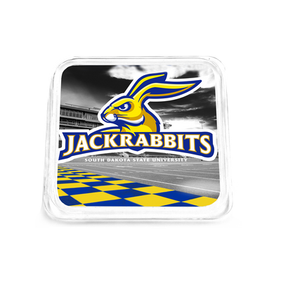 South Dakota State Jackrabbits - Jackrabbits Checkerboard End Zone Drink Coaster