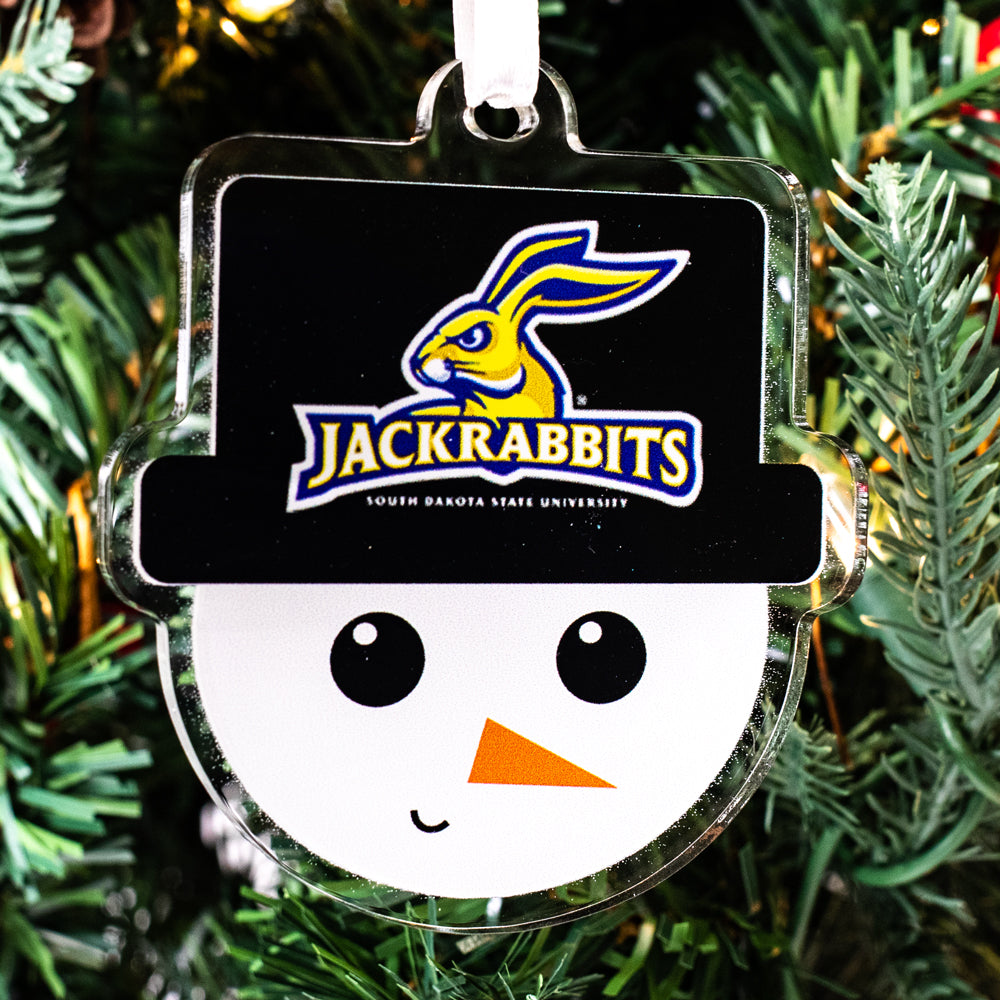 South Dakota State Jackrabbits - SDSU Snowman Head Double-Sided Ornament