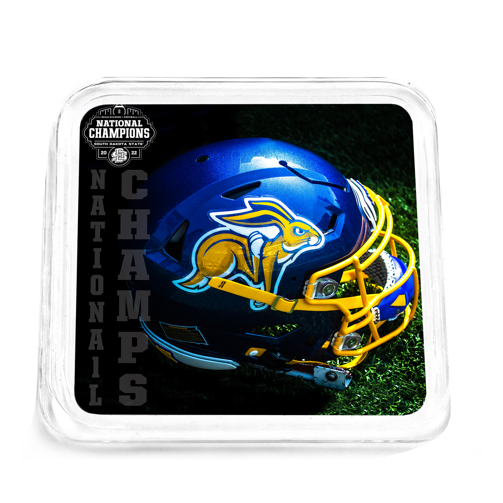 South Dakota State Jackrabbits - National Champs Helmet Drink Coaster