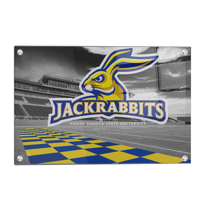 South Dakota State Jackrabbits - Jackrabbits Checkerboard End Zone - College Wall Art #Acrylic