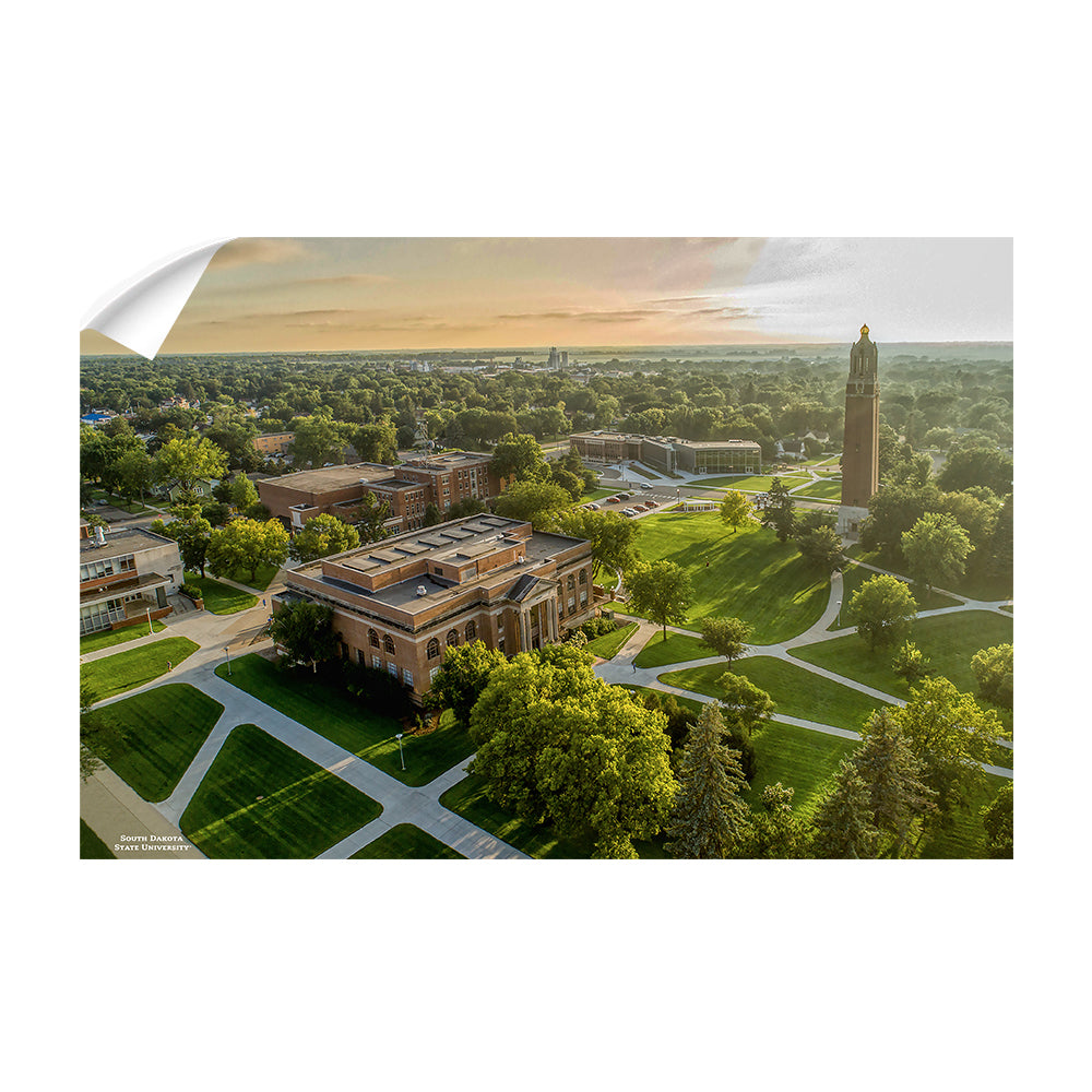 South Dakota State Jackrabbits - Sunrise Over Campus - College Wall Art #Canvas