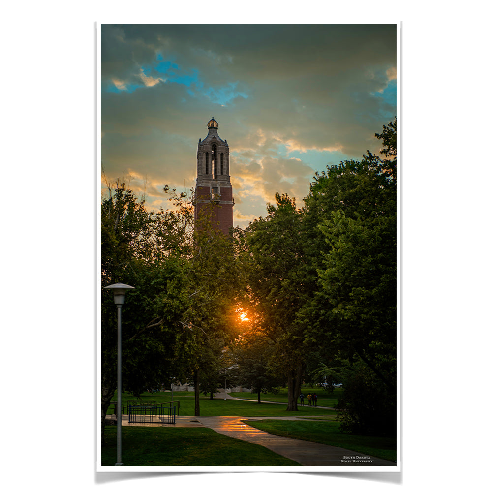 South Dakota State Jackrabbits - Coughlin Campanile Sunset - College Wall Art #Canvas