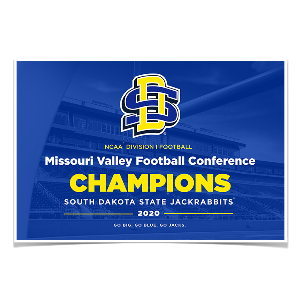 South Dakota State Jackrabbits - Missouri Valley Champion - College Wall Art #Canvas