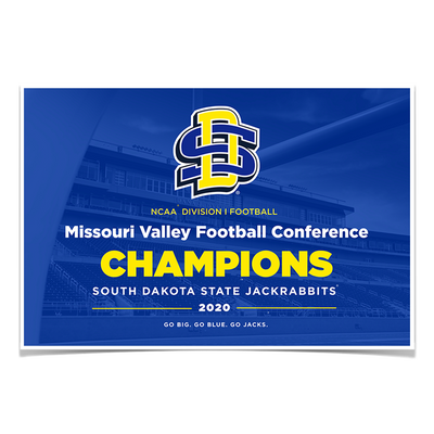 South Dakota State Jackrabbits - Missouri Valley Champion - College Wall Art #Poster
