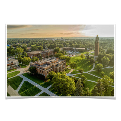 South Dakota State Jackrabbits - Sunrise Over Campus - College Wall Art #Poster
