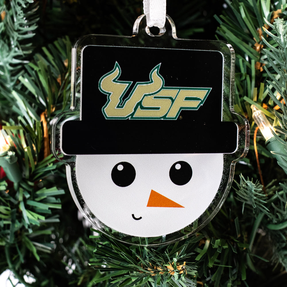 USF Bulls - USF Snowman Head Double-Sided Ornament