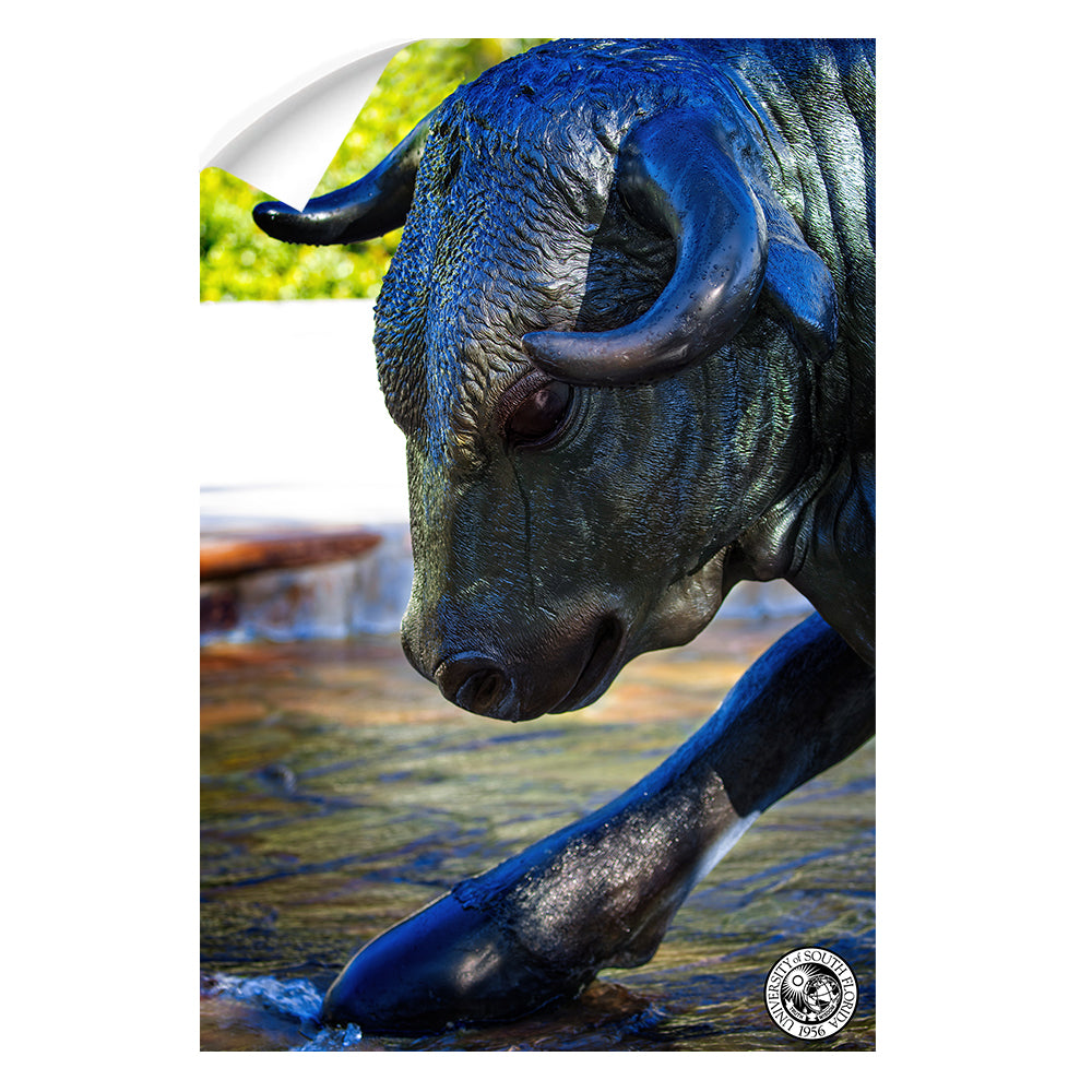 USF Bulls - Bulls statue close up w seal - College Wall Art #Canvas