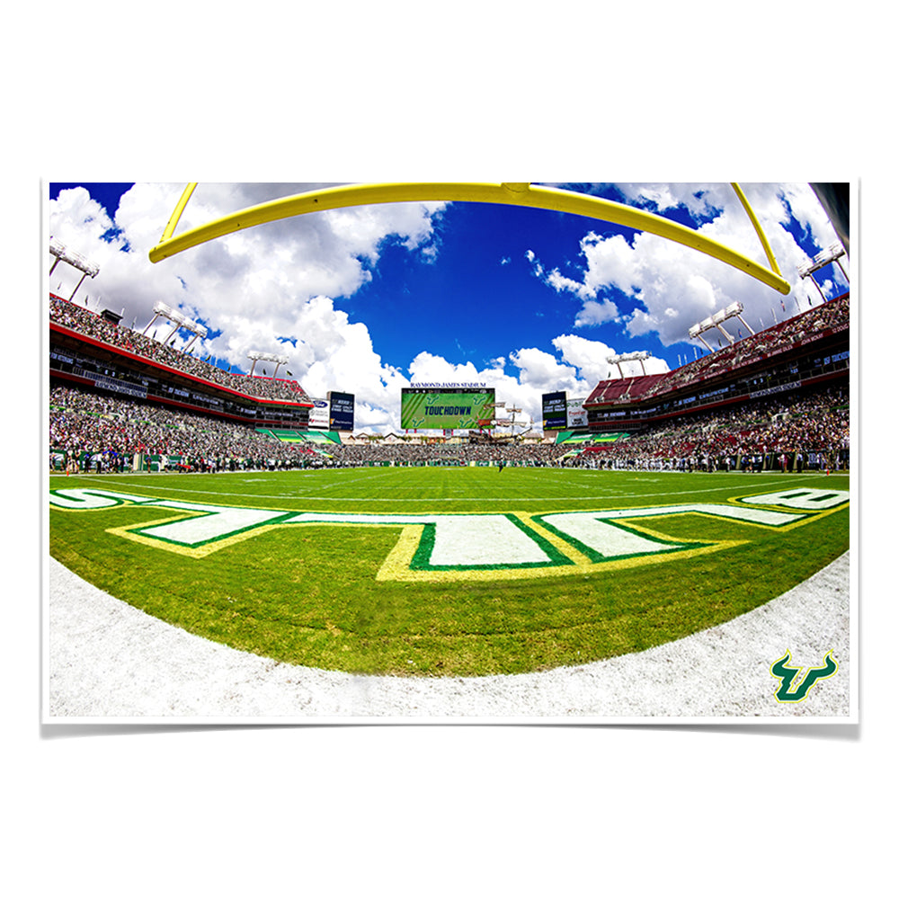 USF Bulls - Bulls End Zone Touchdown - College Wall Art #Canvas