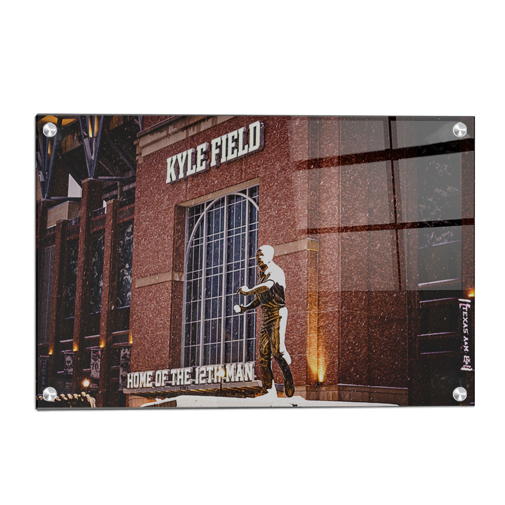 Texas A&M - Kyle Field Home of the 12th Man Winter Storm - College Wall Art #Canvas