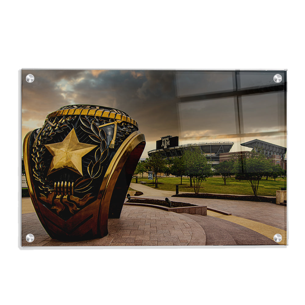 Texas A&M - The Aggie Ring Sunrise - College Wall Art #Canvas