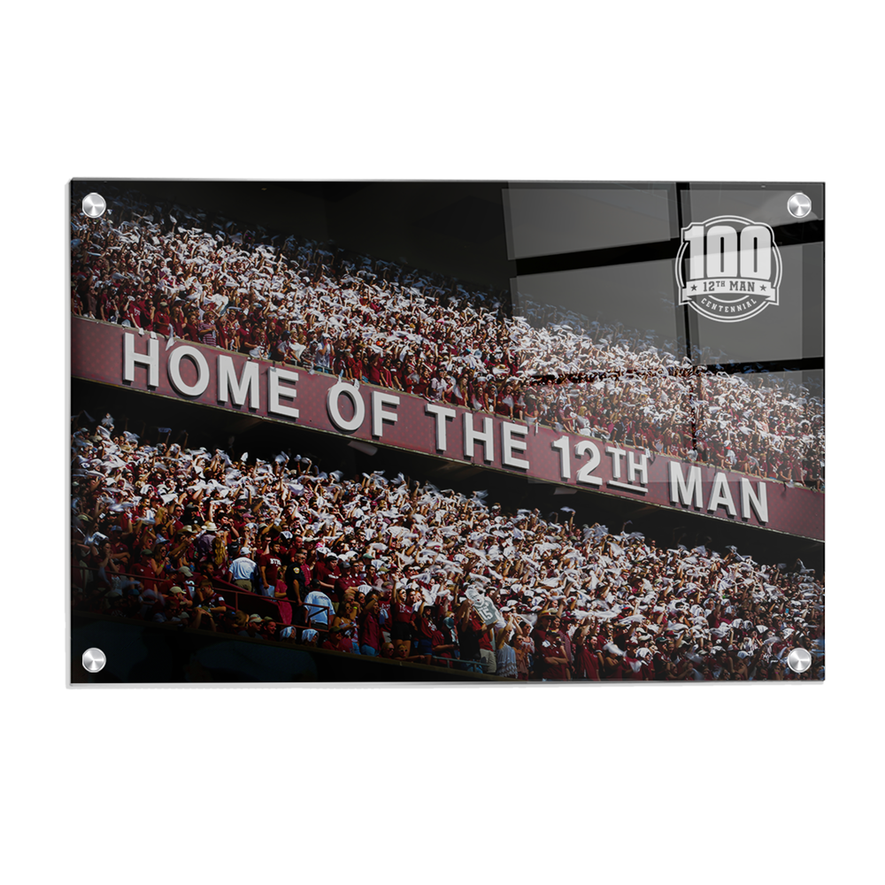Texas A&M - Home of the 12th Man Centenial Seal - College Wall Art #Canvas