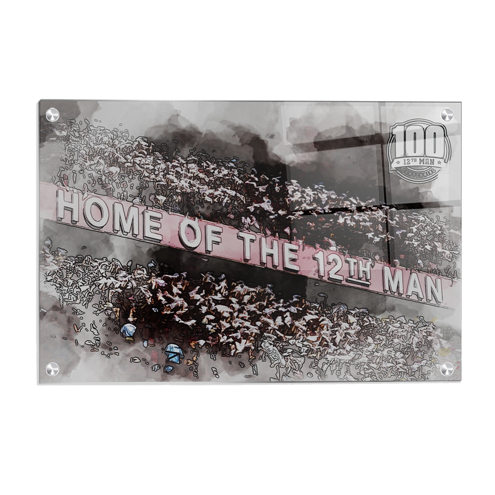 Texas A&M - Home of the 12th Man Centenial Seal - College Wall Art #Canvas