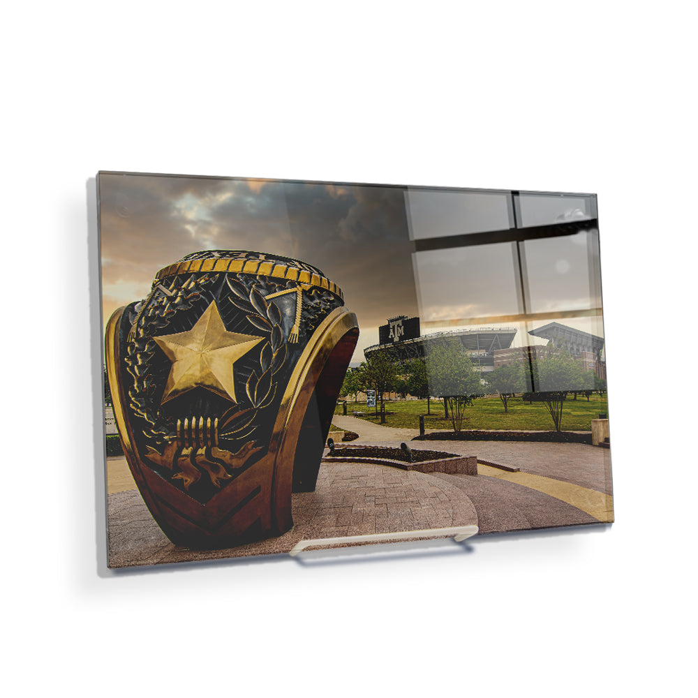 Texas A&M - The Aggie Ring Sunrise - College Wall Art #Canvas