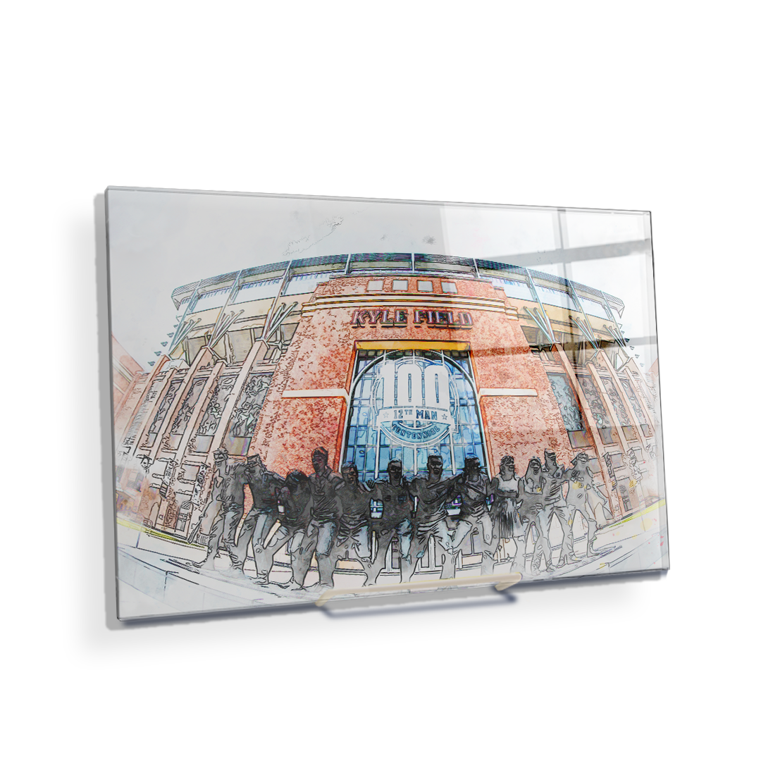 Texas A&M - War Hymm 12th Man Centenial - College Wall Art #Canvas