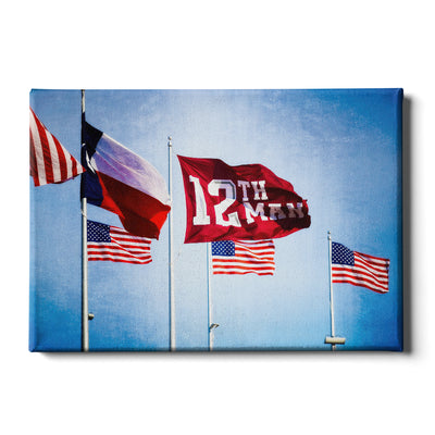 Texas A&M - 12th Man Flags - College Wall Art #Canvas