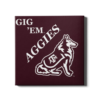 Texas A&M - GIG 'EM Aggies Reveille - College Wall Art #Canvas