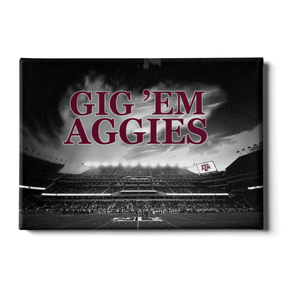 Texas A&M - GIG 'EM Aggies Kyle Field - College Wall Art  #Canvas