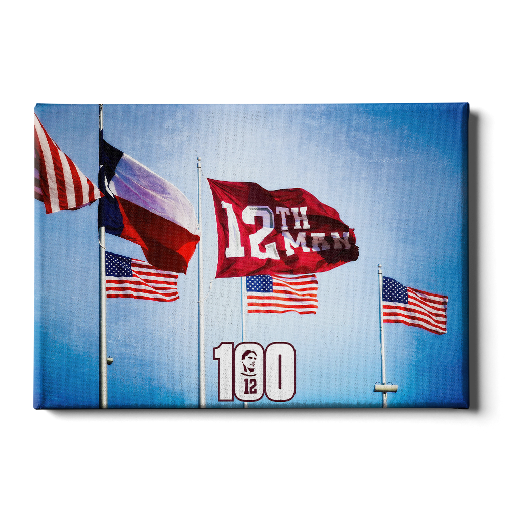 Texas A&M - 12th Man Flag Centenial - College Wall Art #Canvas