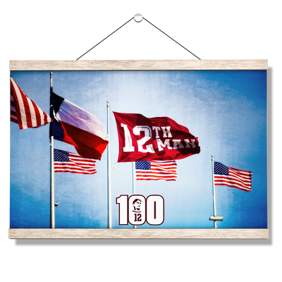 Texas A&M - 12th Man Flag Centenial - College Wall Art #Hanging Canvas