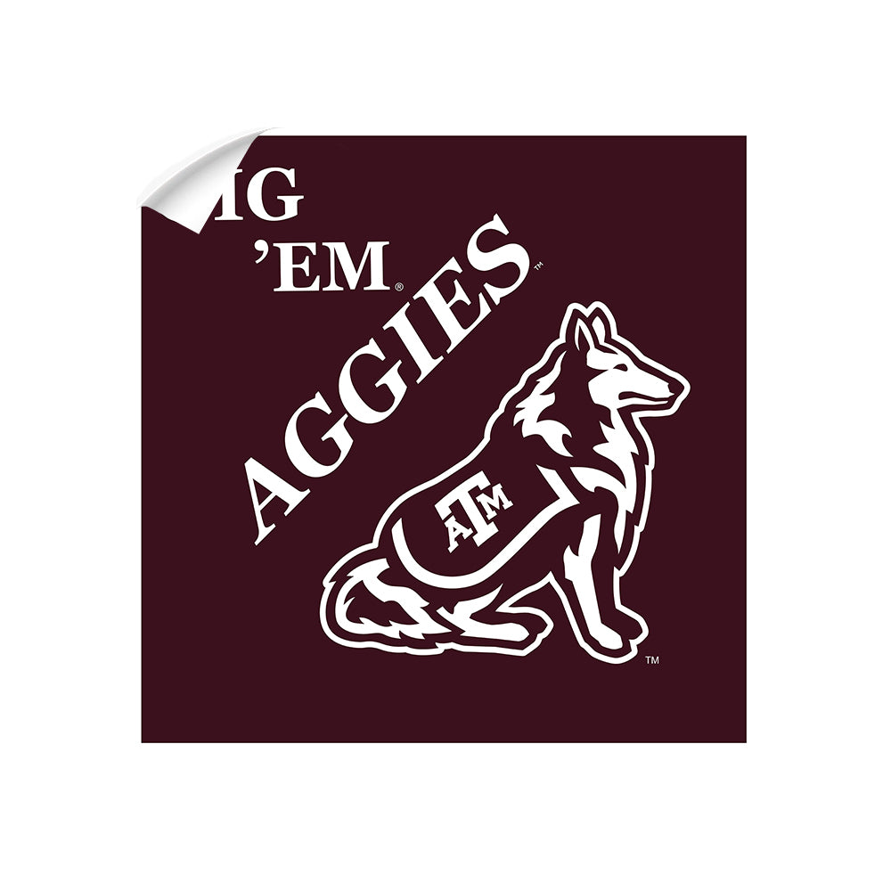 Texas A&M - GIG 'EM Aggies Reveille - College Wall Art #Canvas