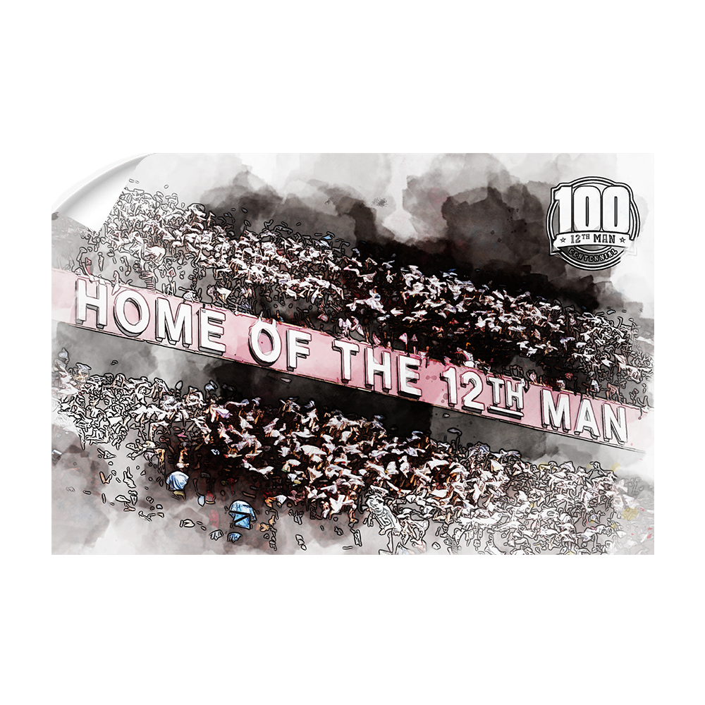 Texas A&M - Home of the 12th Man Centenial Seal - College Wall Art #Canvas