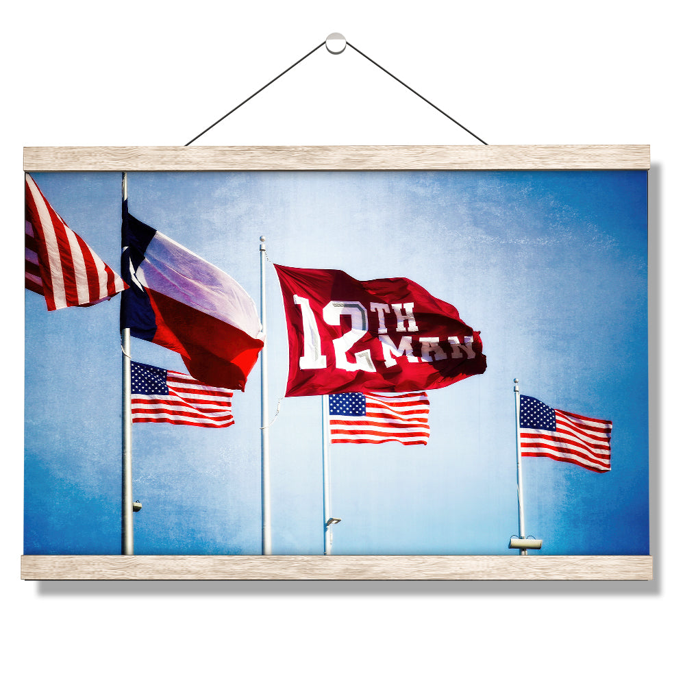 Texas A&M - 12th Man Flags - College Wall Art #Canvas