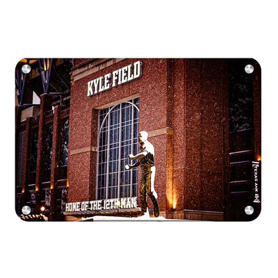 Texas A&M - Kyle Field Home of the 12th Man Winter Storm - College Wall Art #Metal