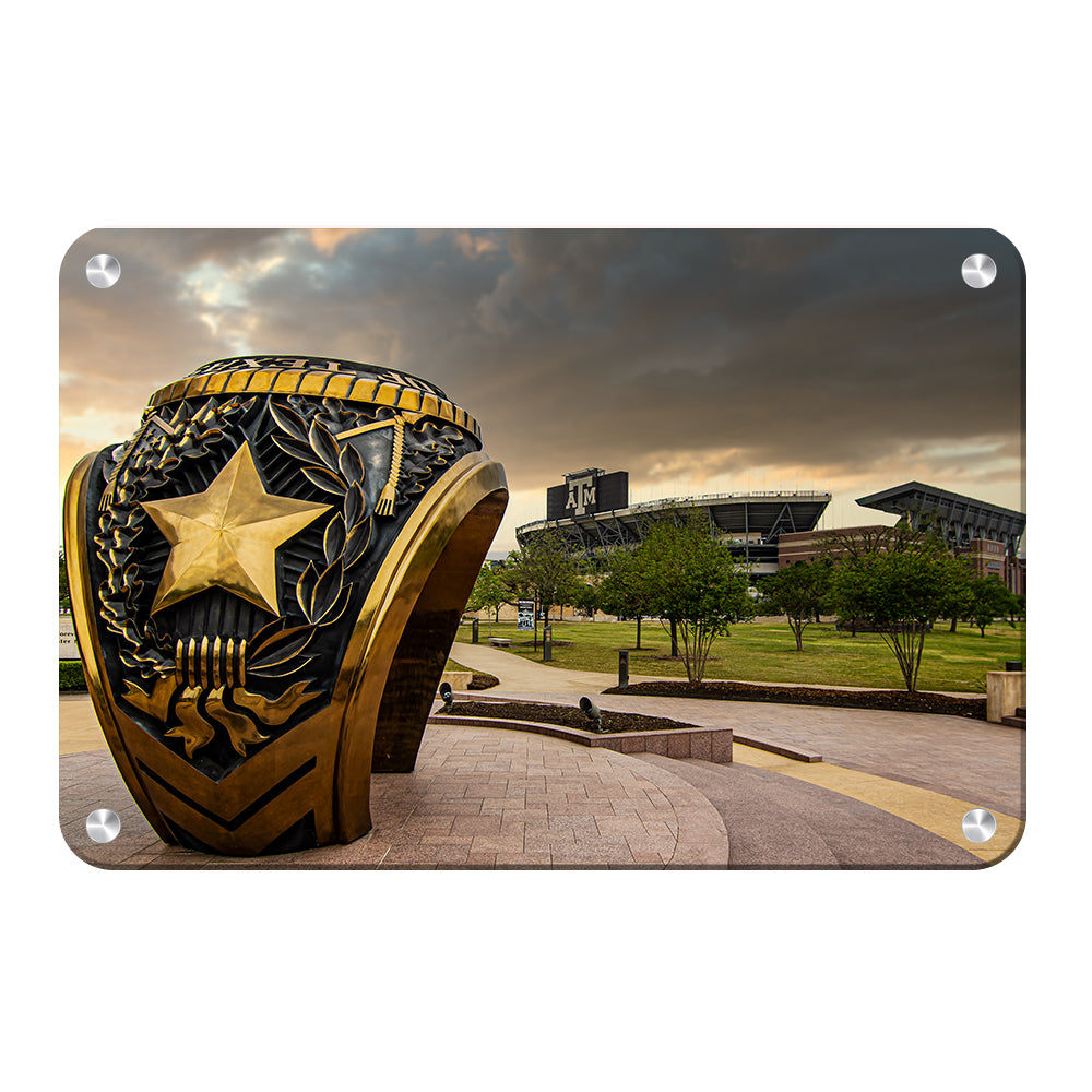 Texas A&M - The Aggie Ring Sunrise - College Wall Art #Canvas