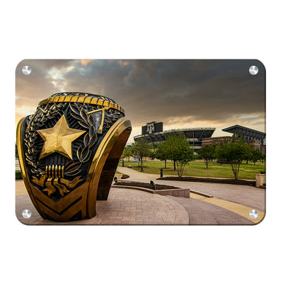 Texas A&M - The Aggie Ring Sunrise - College Wall Art #Metal