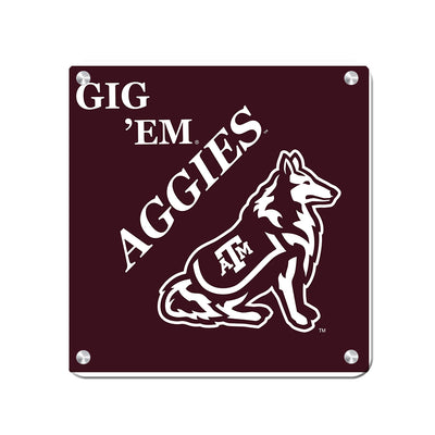Texas A&M - GIG 'EM Aggies Reveille - College Wall Art #Metal