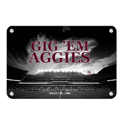 Texas A&M - GIG 'EM Aggies Kyle Field - College Wall Art #Metal