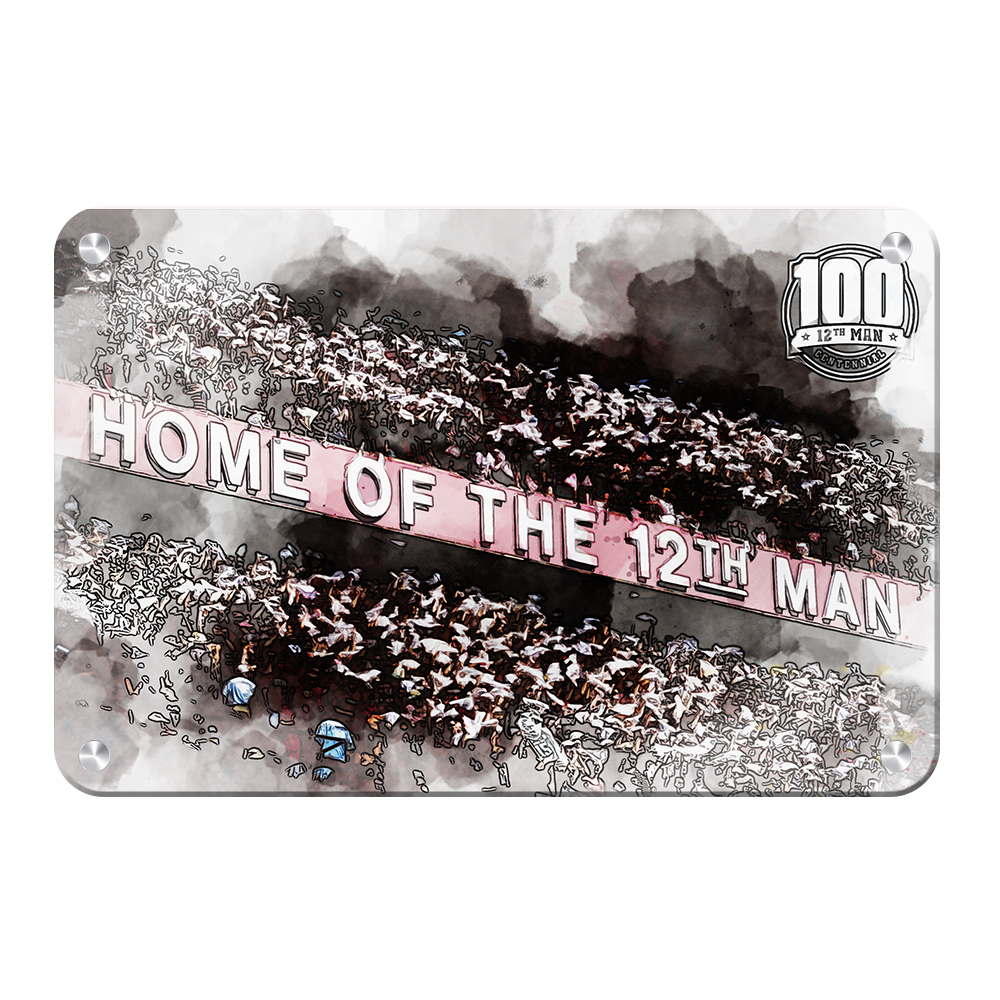 Texas A&M - Home of the 12th Man Centenial Seal - College Wall Art #Canvas