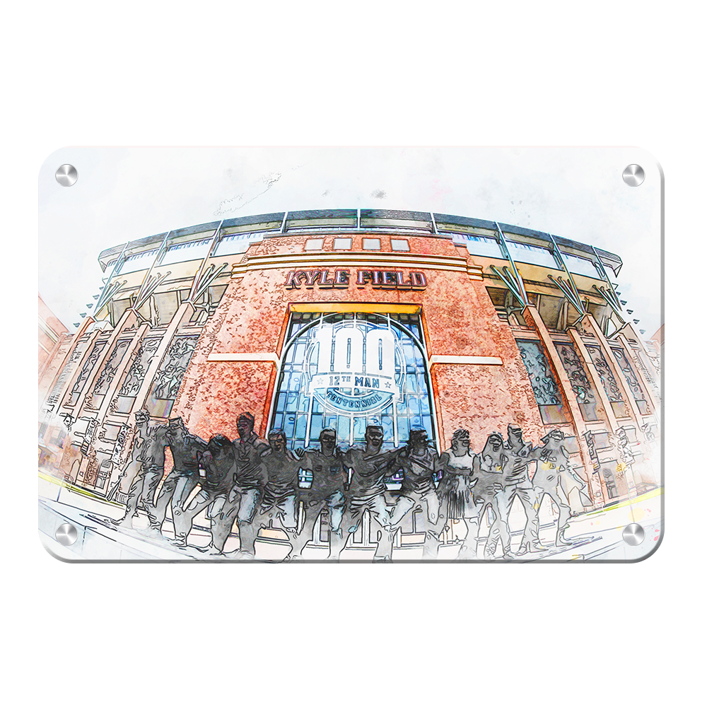 Texas A&M - War Hymm 12th Man Centenial - College Wall Art #Canvas