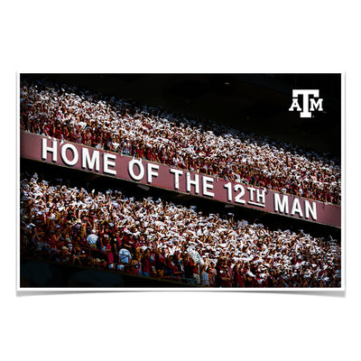 Texas A&M - Home of the 12th Man - College Wall Art #Poster