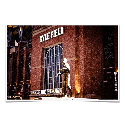 Texas A&M - Kyle Field Home of the 12th Man Winter Storm - College Wall Art #Poster