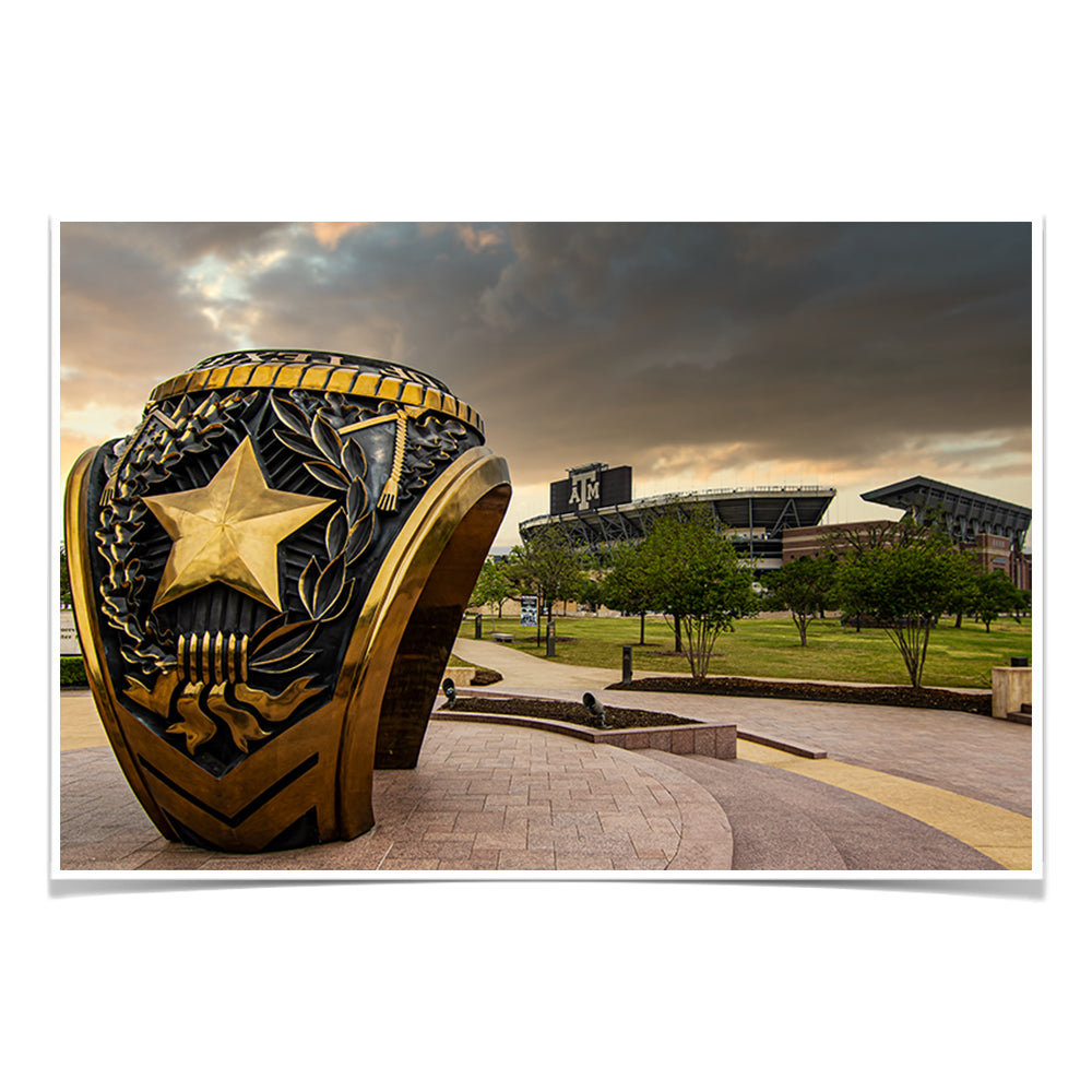 Texas A&M - The Aggie Ring Sunrise - College Wall Art #Canvas