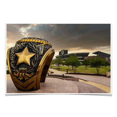 Texas A&M - The Aggie Ring Sunrise - College Wall Art #Poster
