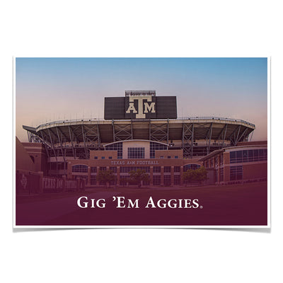 Texas A&M - GIG 'EM Aggies Football - College Wall Art #Poster
