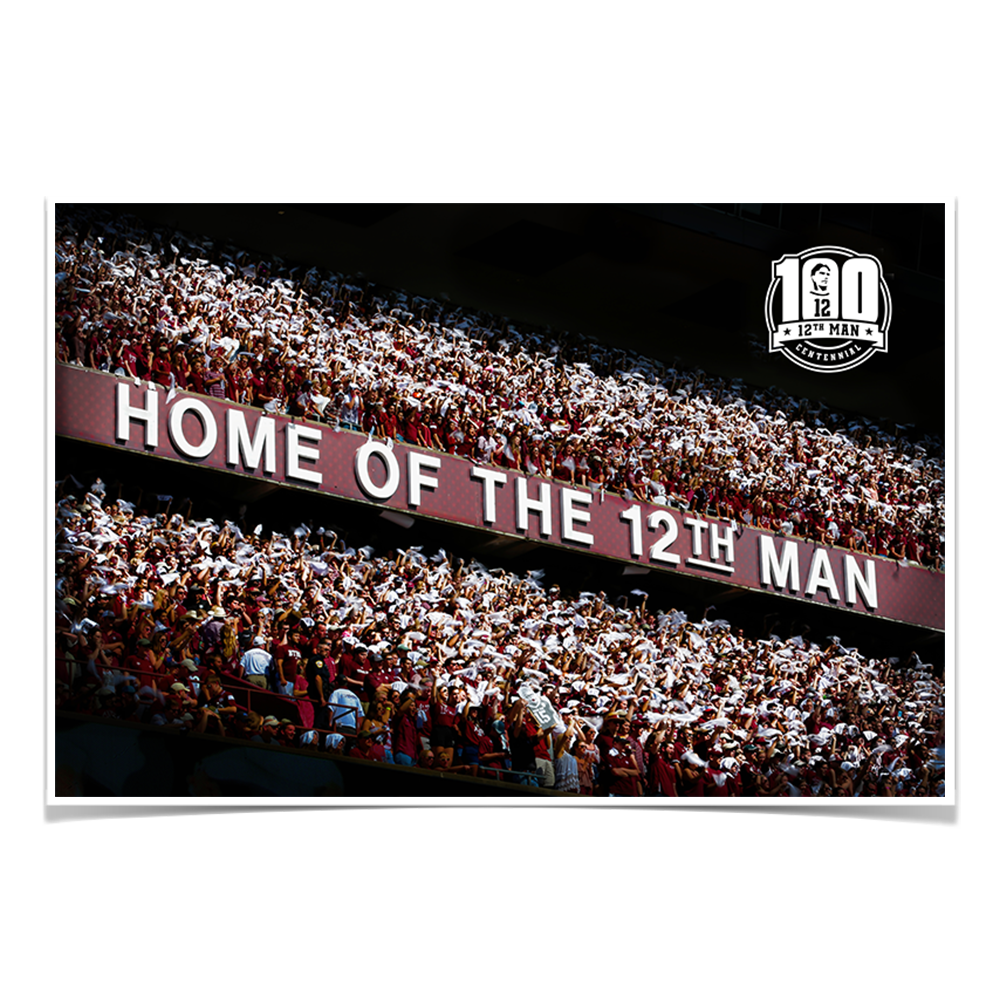 Texas A&M - Home of the 12th Man Centenial - College Wall Art #Canvas