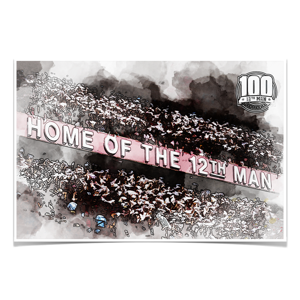 Texas A&M - Home of the 12th Man Centenial Seal - College Wall Art #Canvas