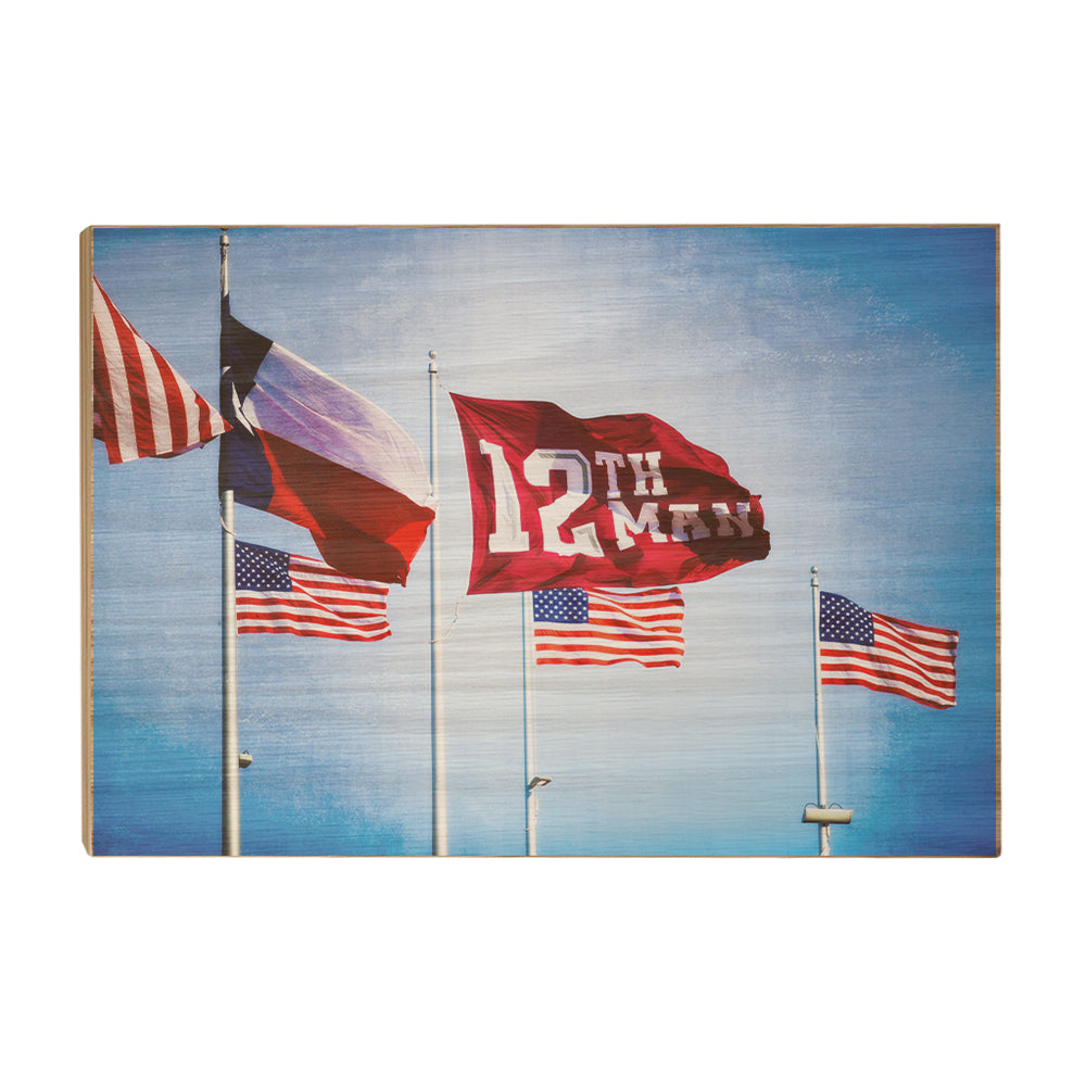 Texas A&M - 12th Man Flags - College Wall Art #Canvas