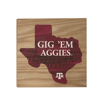 Texas A&M - GIG 'EM Aggies - College Wall Art #Wood