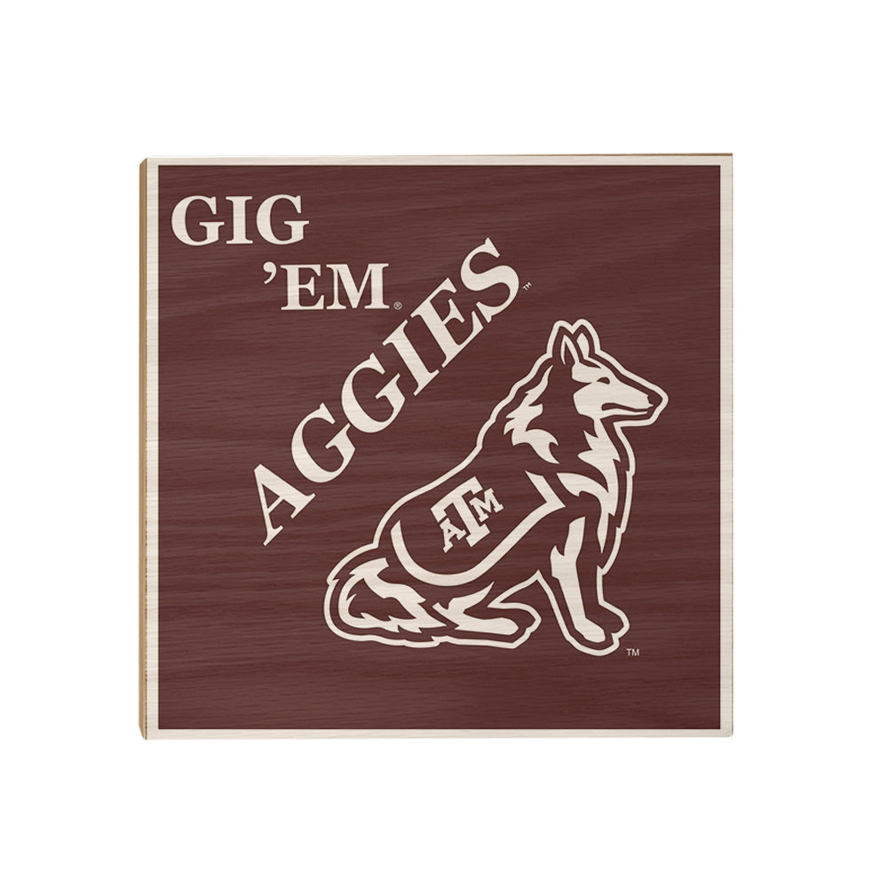 Texas A&M - GIG 'EM Aggies Reveille - College Wall Art #Canvas